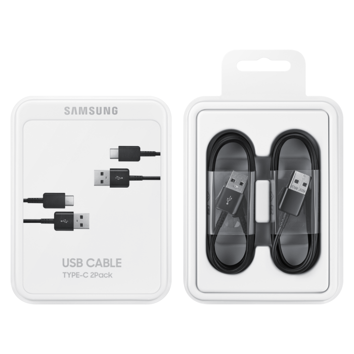 Samsung USB C cable 480Mbps 5A 1.5m (EP-DG930MBEGWW) - black (set of 2)