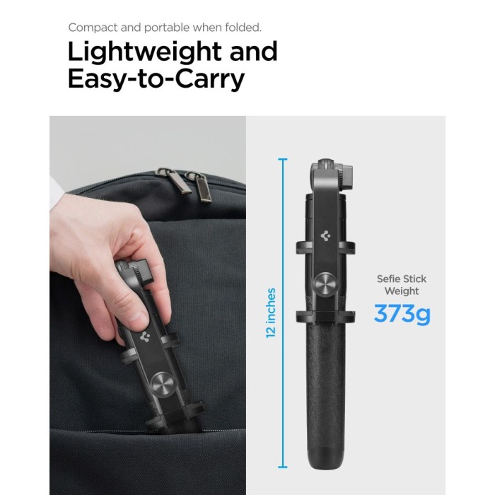 Spigen S560W Bluetooth Selfie Stick with Tripod - Black