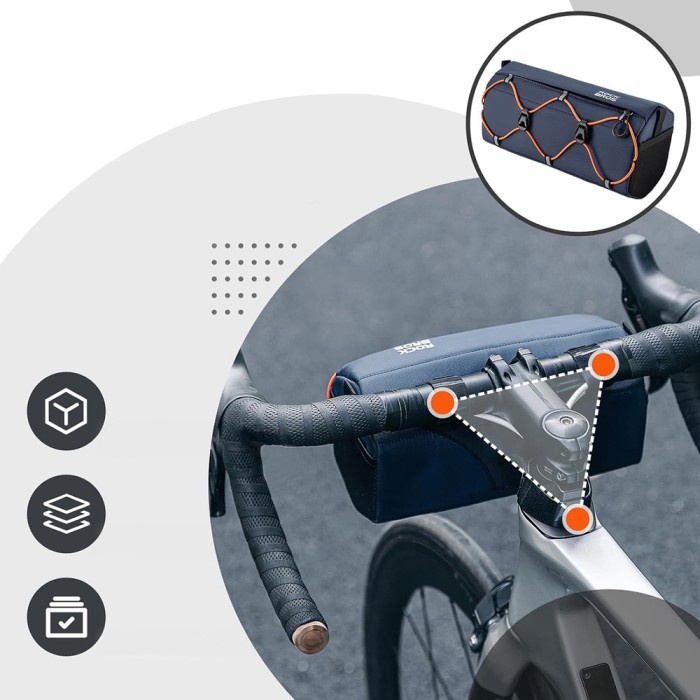 Rockbros 30110054002 bicycle handlebar bag 2.2 l - blue