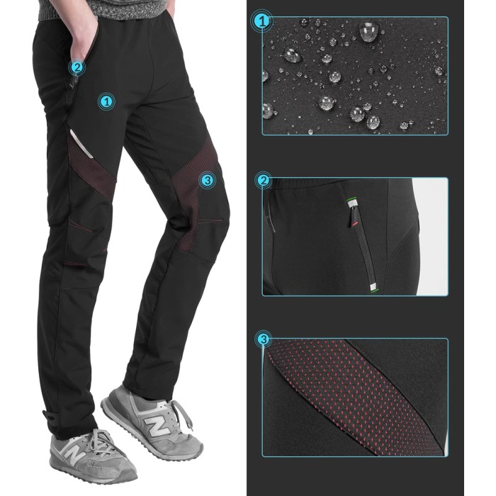 Rockbros Patrol Cycling Windproof Sports Pants Size L - Black