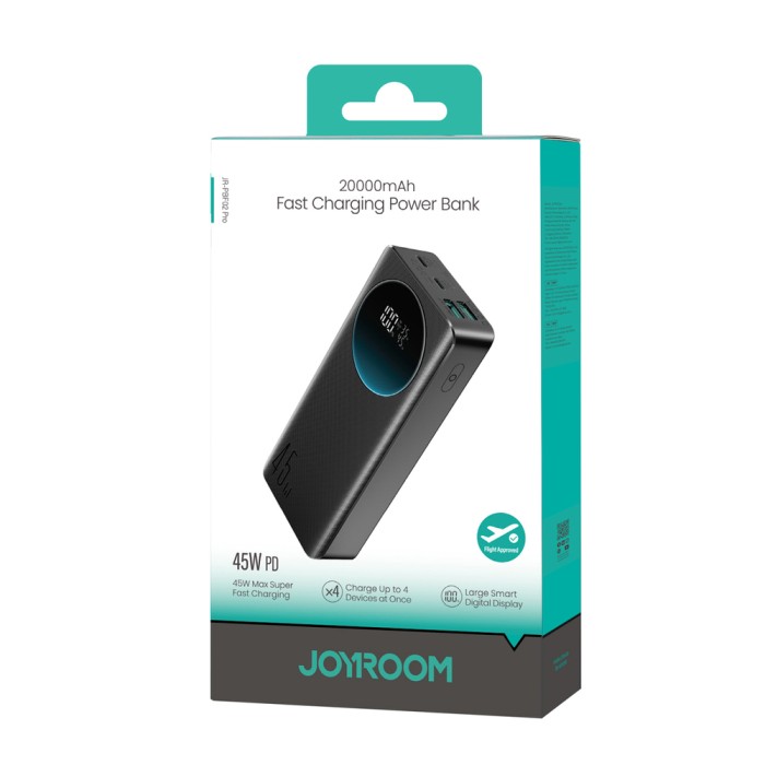 Joyroom JR-PBF02 Pro 20000 mAh 45W Powerbank with Digital Display 2x USB-A 2x USB-C - Black