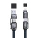 Dudao L20Max 65W 4-in-1 Cable with Lanyard USB-C to USB-C with Lightning and USB-A Adapters - Blue