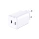 3mk Hyper Charger PD 45W QC4+ PPS 2C Super-Fast Charge 2.0 Wall Charger - White