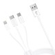 3mk Cable 3in1 USB-A - micro USB / Lightning / USB-C 1.2m 20V/2.4A 15W - white