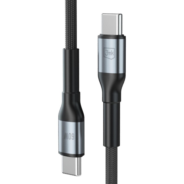3mk Hyper Cable N-SERIES USB-C / USB-C 50cm PD 3.0 QC 3.0 20V/3A 60W - black