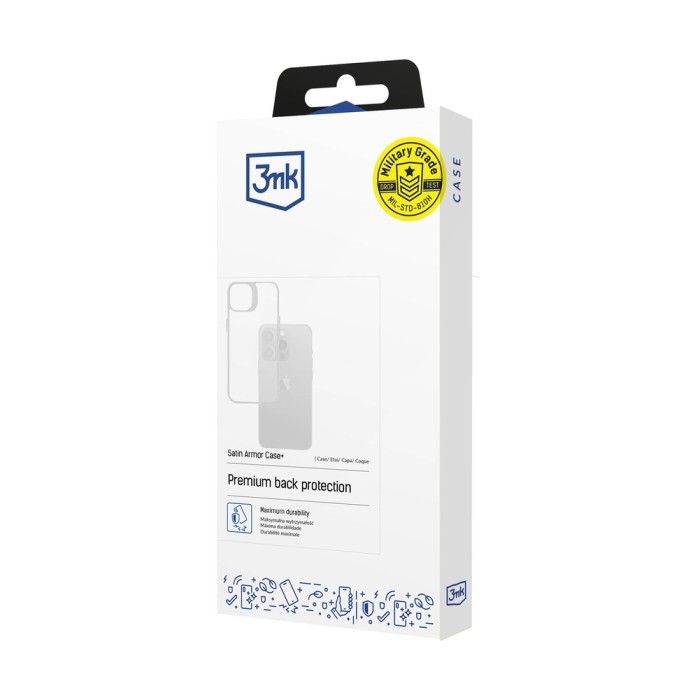 3mk Satin Armor Case+ for iPhone 14 Plus - transparent