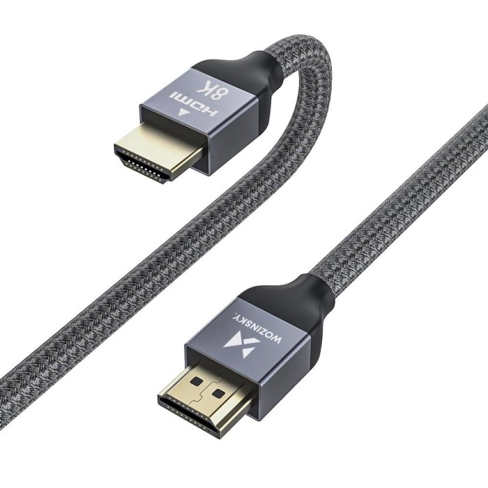 Wozinsky HDMI 2.1 Cable 8K 60 Hz 48 Gbps / 4K 120 Hz / 2K 144 Hz 2 m Silver (WHDMI-20)