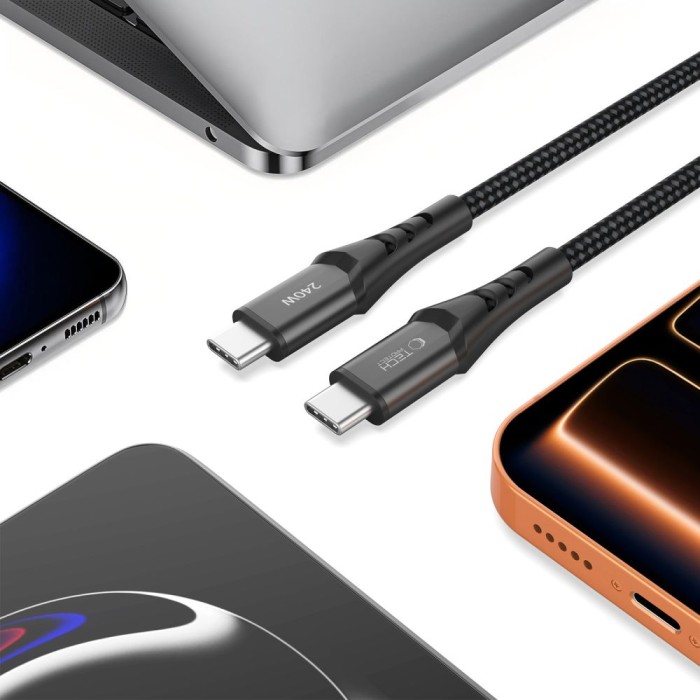 Tech-Protect Ultraboost UB11T USB-C / USB-C PD 240W / QC3.0 Cable 100 cm - Black