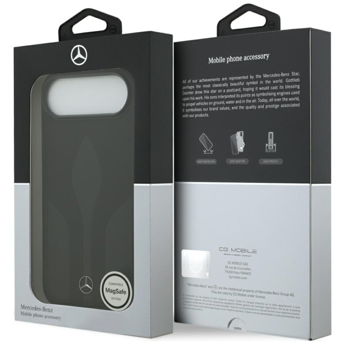 Mercedes Leather The Move MagSafe case for iPhone 17 Air - black