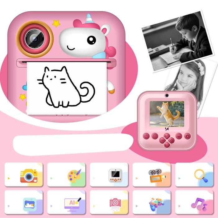 Wozinsky WDT-03 Thermal Printer Camera for Kids - Pink