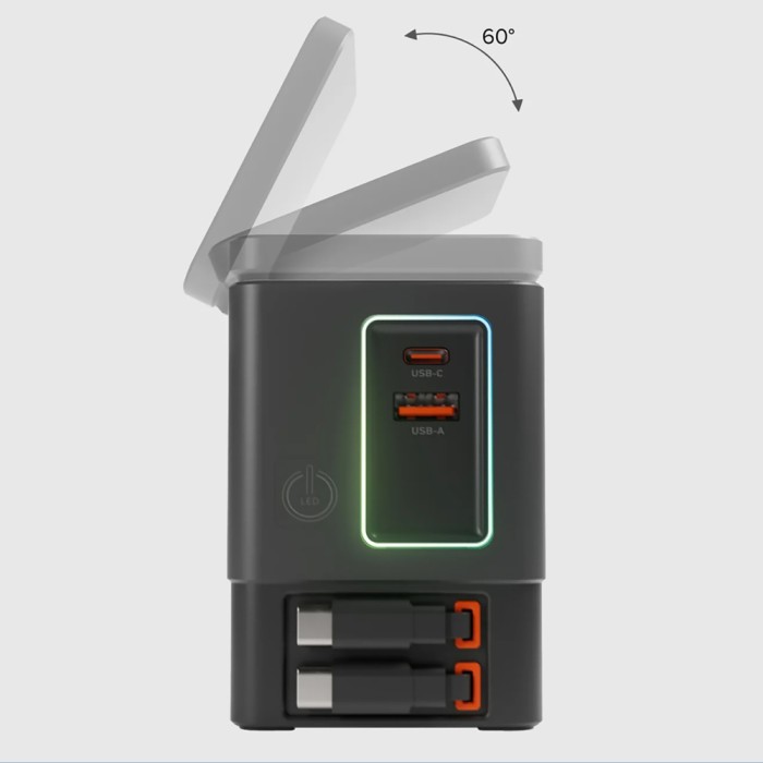 SBS Power Dock 6-in-1 with MagSafe, Stand, and USB-C Cables 65W – Black