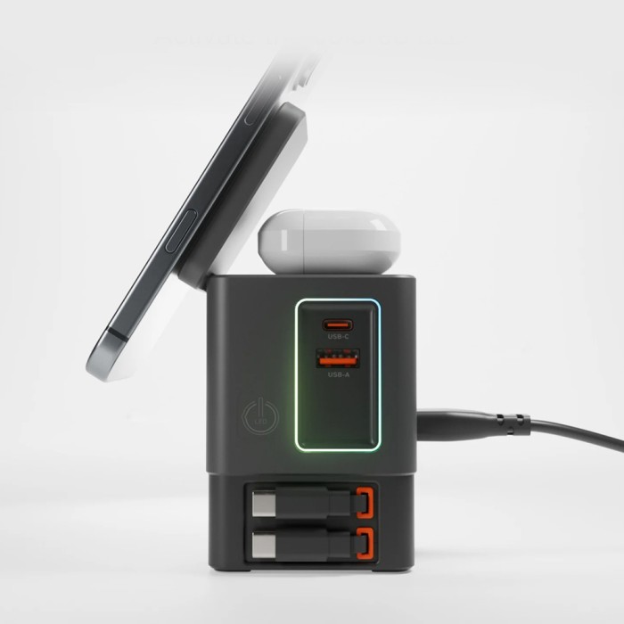 SBS Power Dock 6-in-1 with MagSafe, Stand, and USB-C Cables 65W – Black