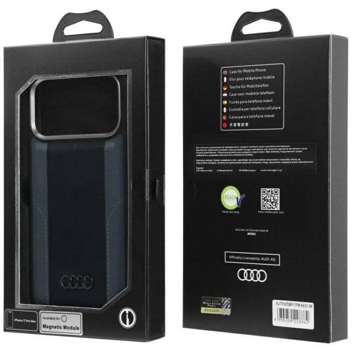 Audi A6 Synthetic Leather MagSafe Case for iPhone 17 Pro Max - Black
