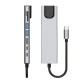 Tech-Protect HB09 USB hub 8in1 TYPE-C + USB-A 3.0 + USB-C 3.0 + HDMI 4K 60HZ + SD/TF + PD100W + RJ45 1000 MB/S - gray