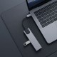 Tech-Protect HB09 USB hub 8in1 TYPE-C + USB-A 3.0 + USB-C 3.0 + HDMI 4K 60HZ + SD/TF + PD100W + RJ45 1000 MB/S - gray