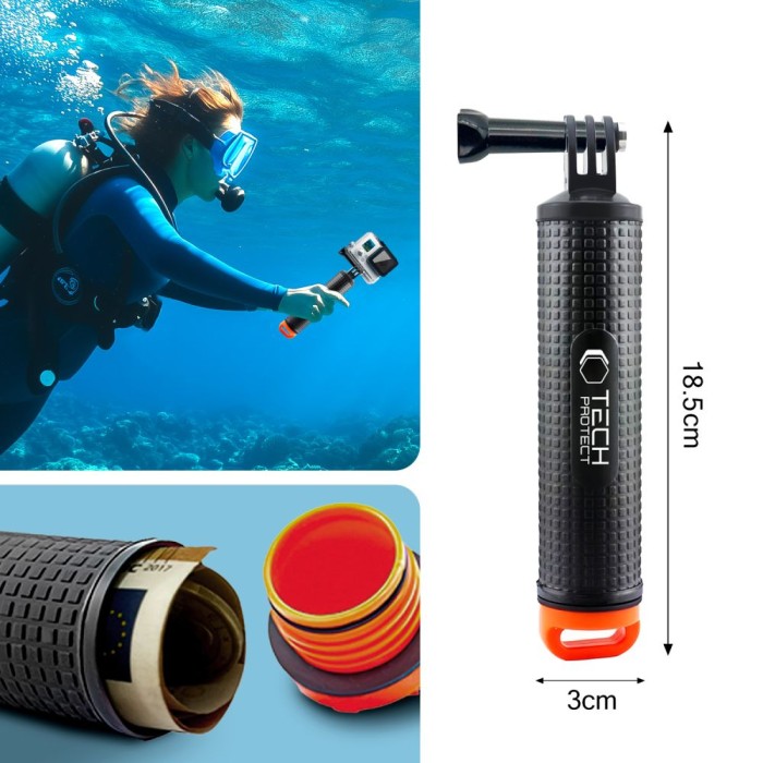 Tech-Protect GA100 Hand Grip for GoPro / DJI - Black
