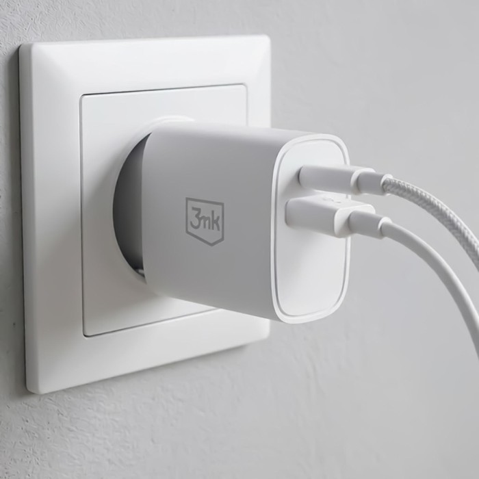 3mk FlowPower 25W 1A1C PD QC4+ Wall Charger - White