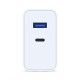 3mk FlowPower 45W 1A1C PD3.0 QC4+ Wall Charger - White