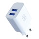 3mk FlowPower 10W 2.4A 2A Wall Charger - White