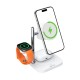 Acefast E39 Qi2.2 25W 4-in-1 Wireless Desk Charger for Phone, Watch, and Headphones with Night Light - White