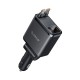 Orico Twin Reach 45W USB-A + USB-C Car Charger with Two Retractable USB-C Cables - Black