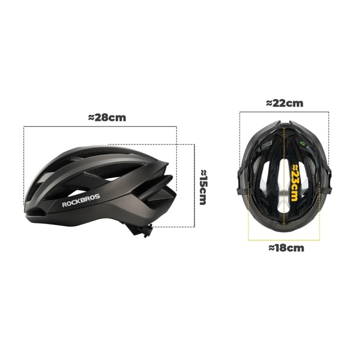 Rockbros LK-69 Bike Helmet with Reinforced Frame 58-62 cm - Black