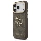 Guess 4G Big 4G Classic Logo Big Strap Metal Buttons Case for iPhone 17 Pro - Brown