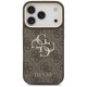 Guess 4G Big 4G Classic Logo Big Strap Metal Buttons Case for iPhone 17 Pro - Brown