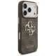 Guess 4G Big 4G Classic Logo Big Strap Metal Buttons Case for iPhone 17 Pro - Brown