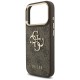 Guess 4G Big 4G Classic Logo Big Strap Metal Buttons Case for iPhone 17 Pro - Brown