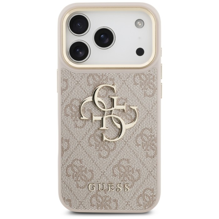 Guess 4G Big 4G Classic Logo Big Strap Metal Buttons Case for iPhone 17 Pro - Pink