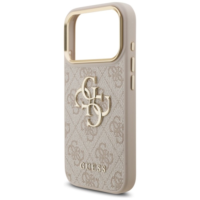 Guess 4G Big 4G Classic Logo Big Strap Metal Buttons Case for iPhone 17 Pro - Pink