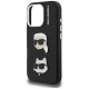 Karl Lagerfeld FW Grained Karl &amp;amp; Choupette Heads Pins Case for iPhone 16 Pro Max - Black