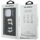 Karl Lagerfeld FW Grained Karl &amp;amp; Choupette Heads Pins Case for iPhone 16 Pro Max - Black
