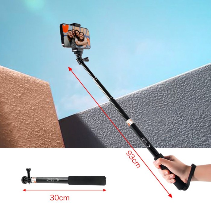 Tech-Protect GA100 Monopad &amp;amp; Selfie Stick for GoPro / DJI - Black