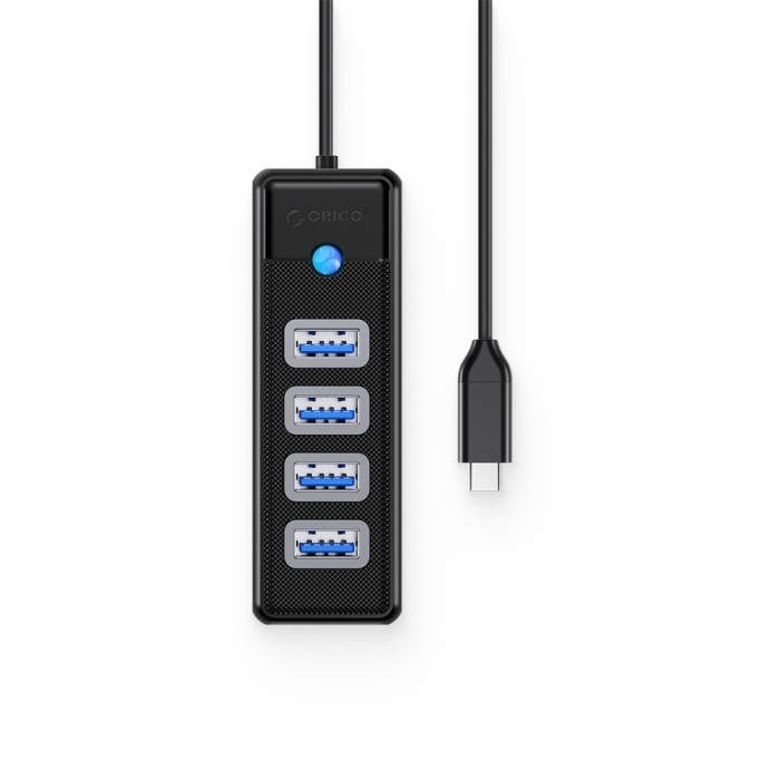 Orico PW4U-C3 USB Hub 4-Port USB-A 3.0 1.8m - Black