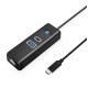 Orico PWCUR-C3 3-port USB hub 1x USB-A 3.0 1x USB-C 3.0 1x RJ45 Gigabit Ethernet 0.15 m - black