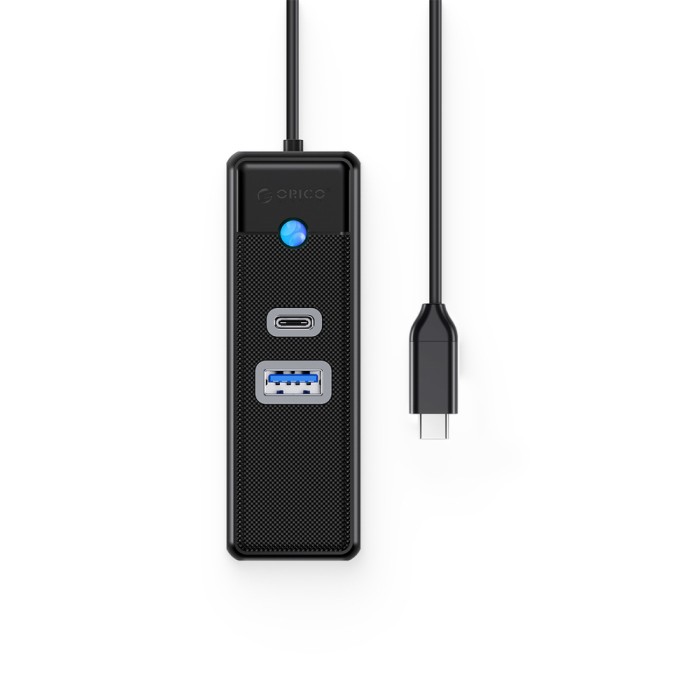 Orico PWCUR-C3 3-port USB Hub 1x USB-A 3.0 1x USB-C 3.0 1x RJ45 Gigabit Ethernet 1 m - Black