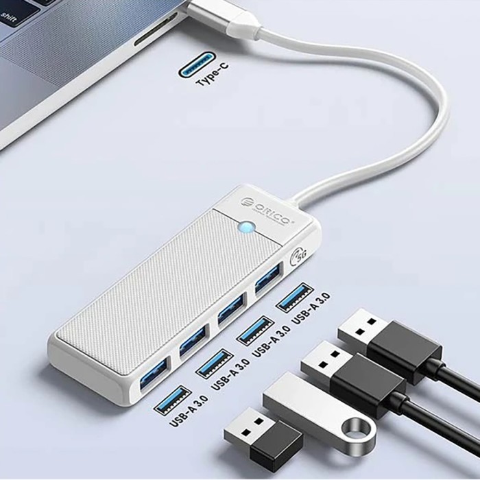 Orico PAPW4A-C3 USB Hub 4-port 4x USB-A 3.0 0.15 m - white