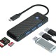 Orico PAPW3AT-C3 USB Hub 4-port 3x USB-A 3.0 with microSD/SD card reader 1 m - black
