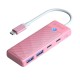 Orico PAPW2AC-C3-C3 USB Hub 4-port 2x USB-A 3.0 1x USB-C 3.0 with USB-C PD 100W charging 0.15m - pink