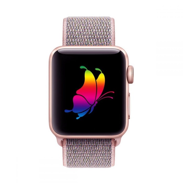 Tech-Protect Nylon Strap for Apple Watch 4 / 5 / 6 / 7 / 8 / 9 / SE (38/40/41 mm) - Pink