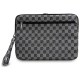 DKNY Sleeve Checkered Pattern Printed Stripes 16" Laptop Case - Black