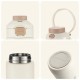 Rockbros S550H-1 700 ml Thermal Bottle with Magnetic Holder and Mounting Strap - Beige