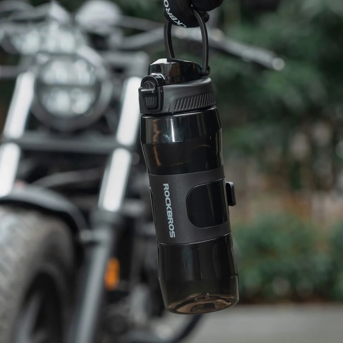 Rockbros S550H-1 700 ml Thermal Bottle with Magnetic Holder and Mounting Strap - Black