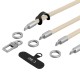 Tech-Protect C10S Crossbody Phone Lanyard (114 cm) + Wrist Strap (31 cm) - Beige Titanium