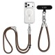 Tech-Protect C10S Crossbody phone lanyard (114 cm) + wrist strap (31 cm) - brown-titanium