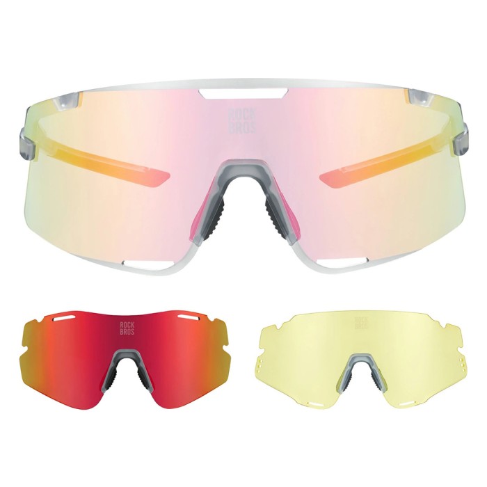 Rockbros SP338 ROAD TO SKY Cycling Glasses with Interchangeable Lenses - Gray