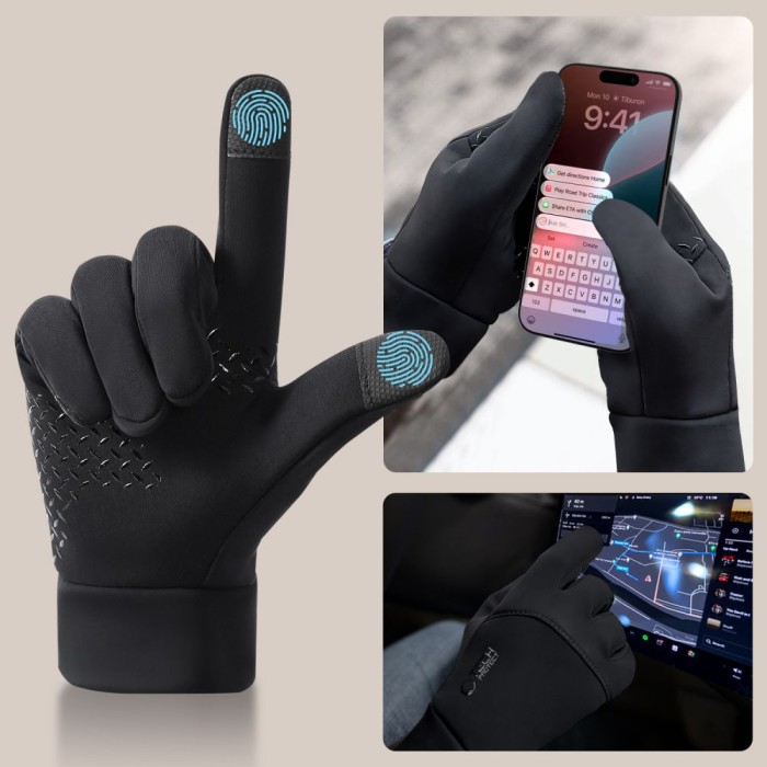 Tech-Protect WG01 Gloves with Touch Tips M - Black