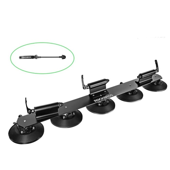 Rockbros XP1003 Suction Cup Roof Rack for 3 Bikes - Black